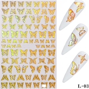 Holografiske sommerfugle stickers - Design 03 Guld